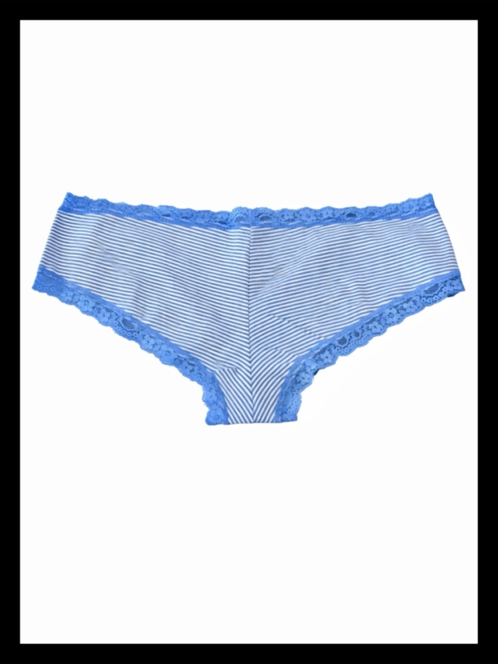 💕ⓅⒾⓃⓀ ⓋⓈ VINTAGE/RARE/HTF Blue/White Striped ELR Hipster Cheeky Panties NWT💕